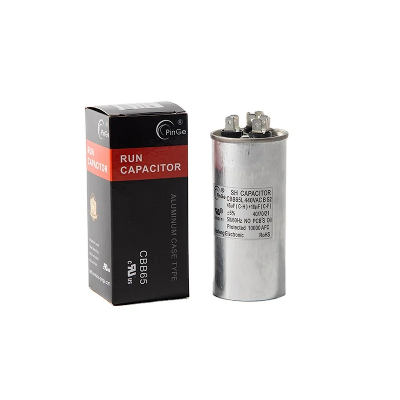 KS PinGe Fast Delivery High Stability Dual Run AC Motor Capacitor CBB65 450V 75UF Air Conditioner Parts