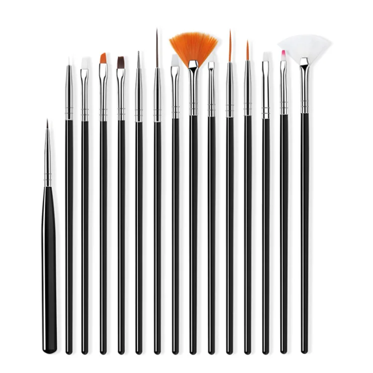 Private label nail salon 15 pcs / set nail paint brush set for art nails