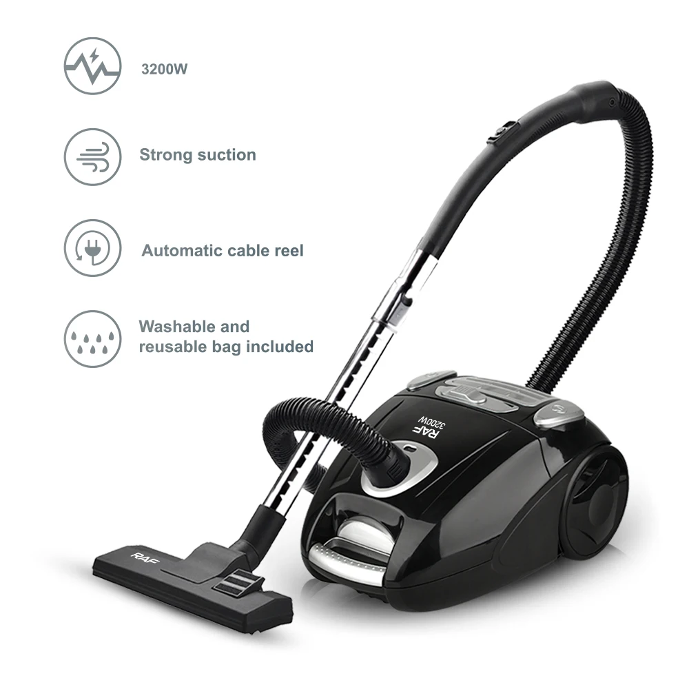 RAF 2 in 1 Dual Use 3200W Super Power Strong Suction Powerful Bagless Cyclone Vacuum Cleaner Hose Bagged Canister Vacuum Cleaner