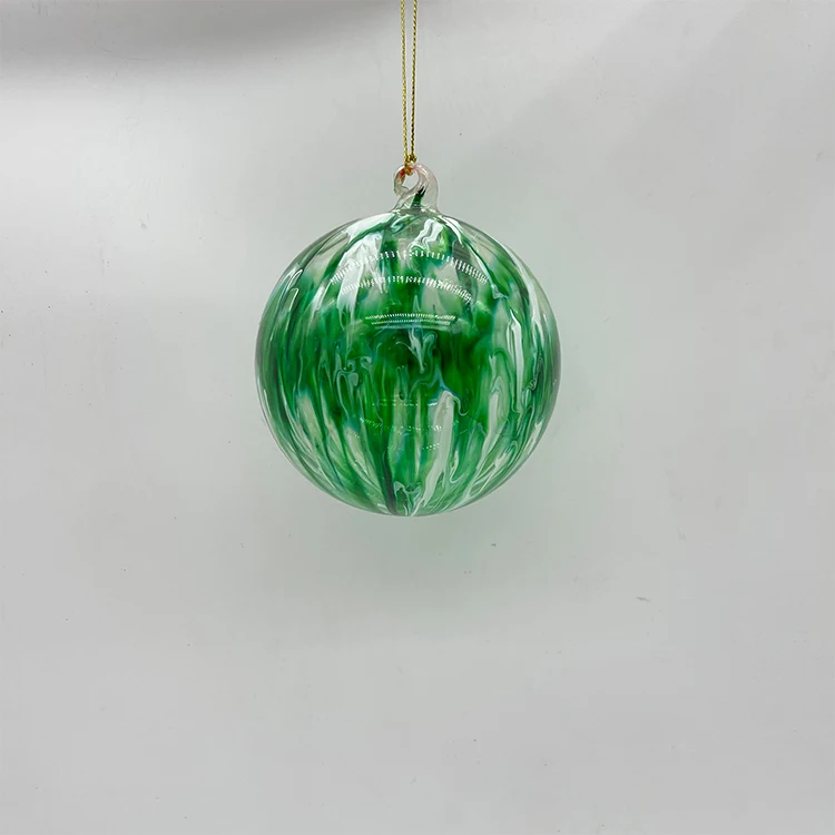 Customized Irregular Texture Glass Christmas Ornaments Christmas Ball Glass Christmas Ornaments