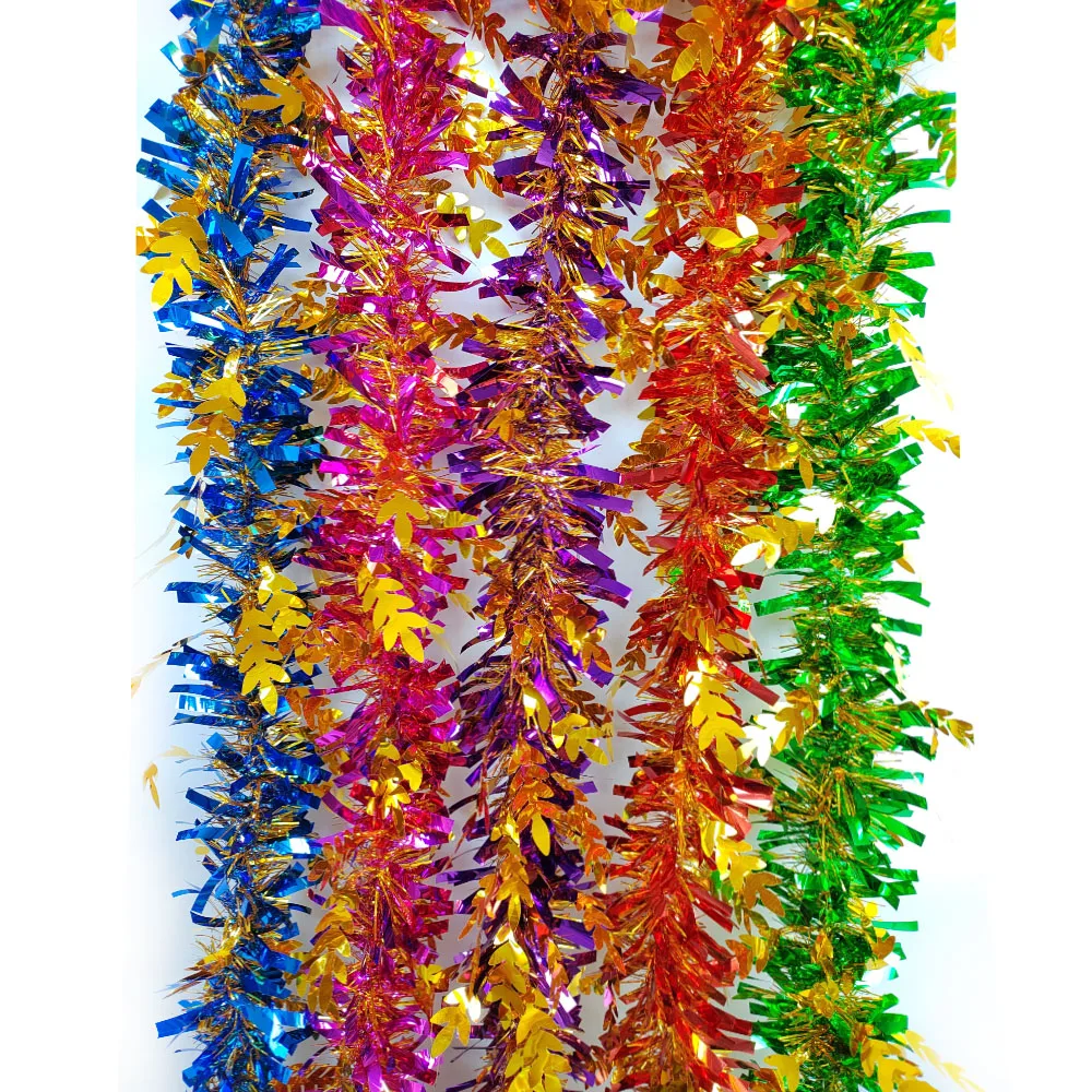 Ins best-selling wire tinsel garland for staircase bubble silk phoenix tail garland tinsel christmas decoration