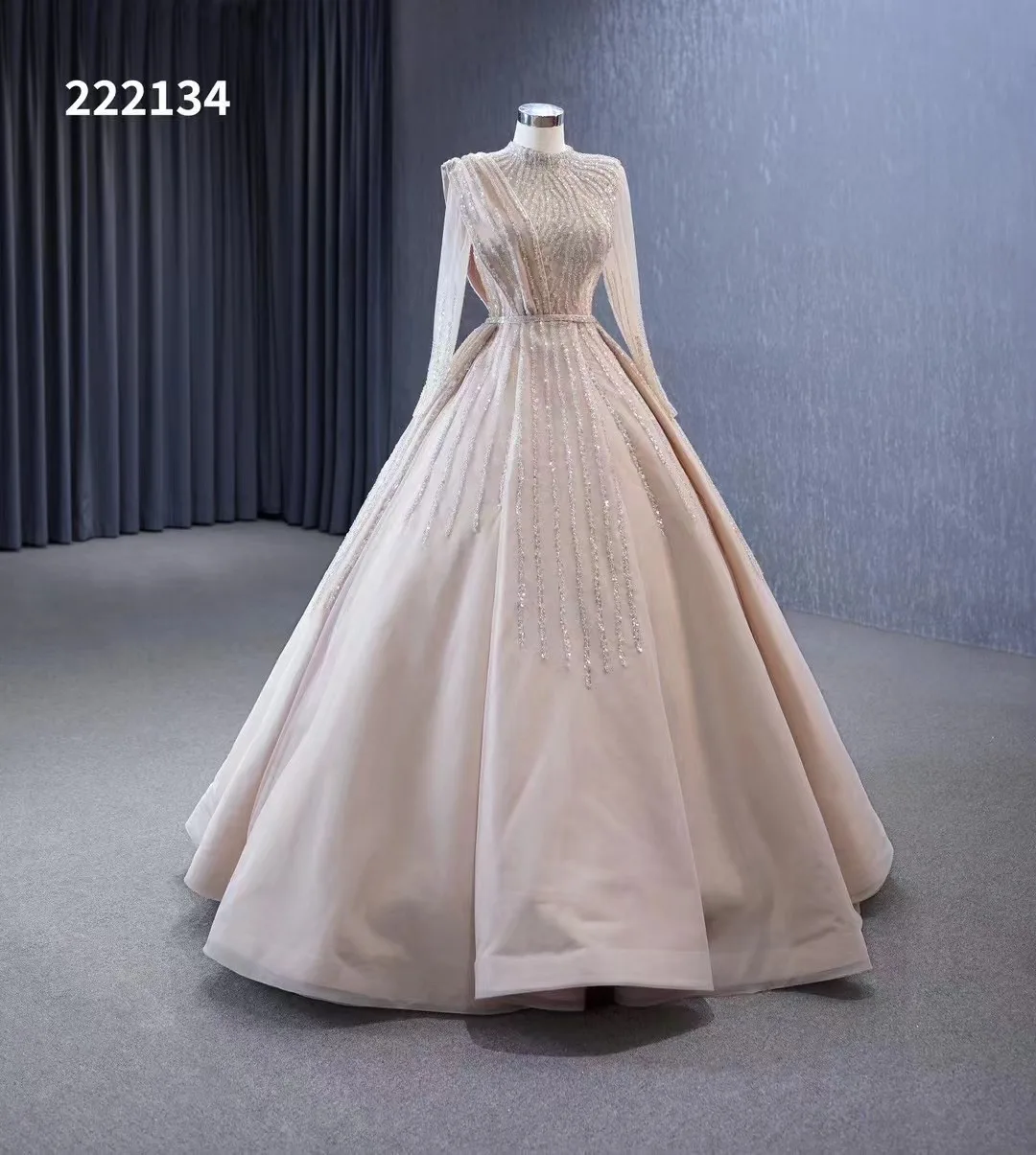 Feishiluo Muslim  Evening Prom Ballgown  High Neck  Fashion   Evening  Gowns  dresses  For Girl