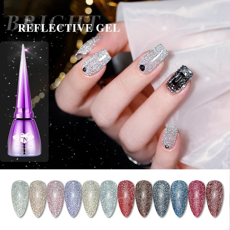 New Style Flashing Shiny Disco Gel Effect Sparkle Soak Off UV Nail Diamond Reflective Glitter Gel Polish