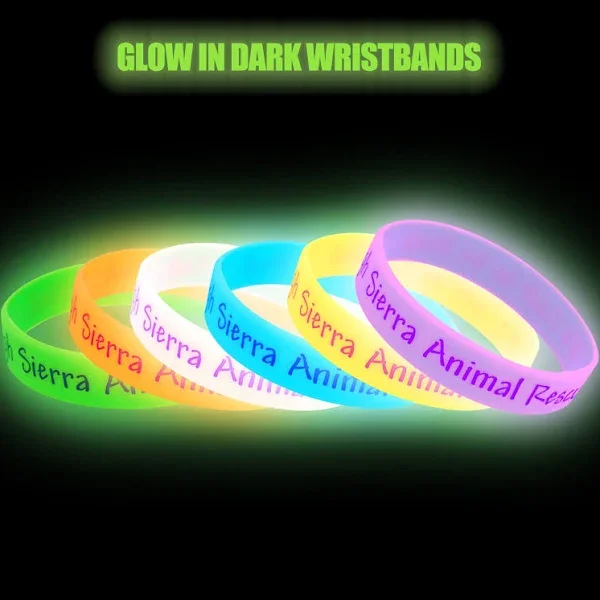 Custom Logo Concert Party Event Fluorescence Wristbands Glowing In The Dark Silicone Sports Wrist Band Luminous Bracelet