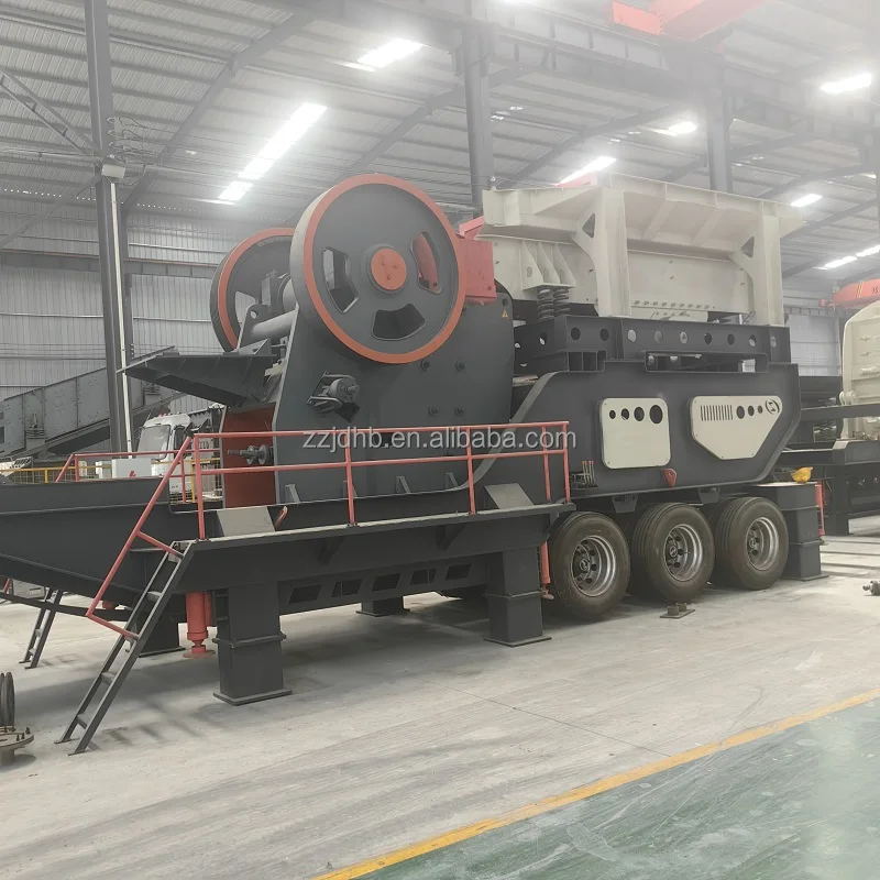 Hard Stone Mobile Impact Crusher Machine Crushing Pebble Mobile 100 Ton Crusher Sand Stone Gravel Plant