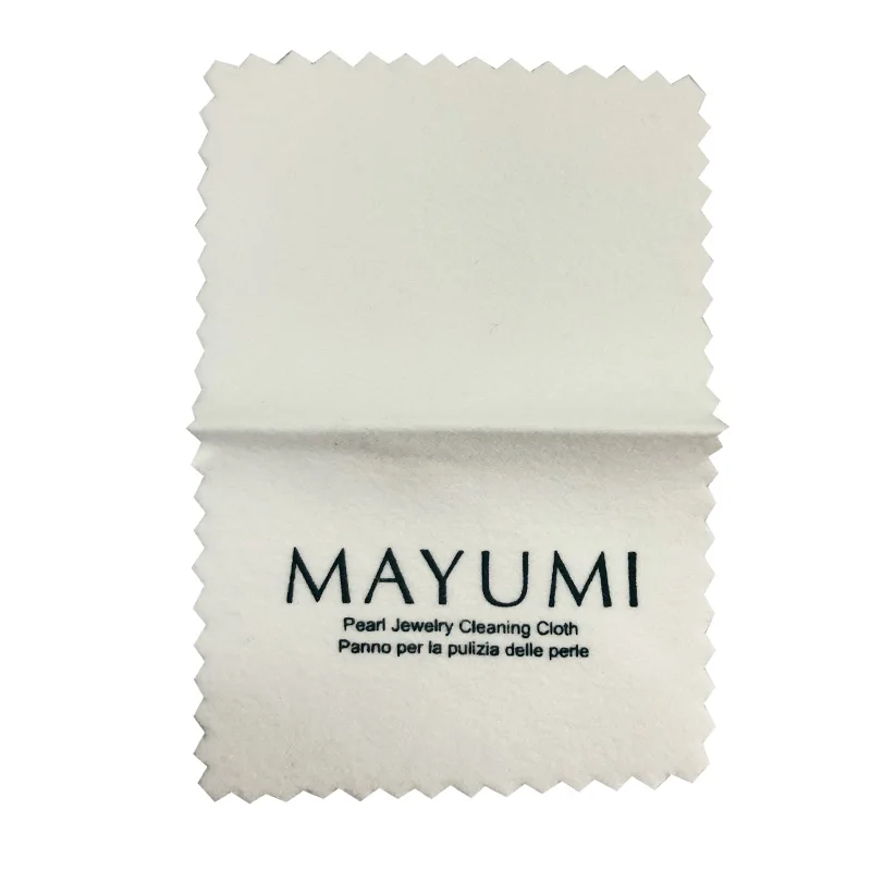 Top quality soft pearl jewelry cleaning cloth microfiber pearls care cloths with paper envelope packing
