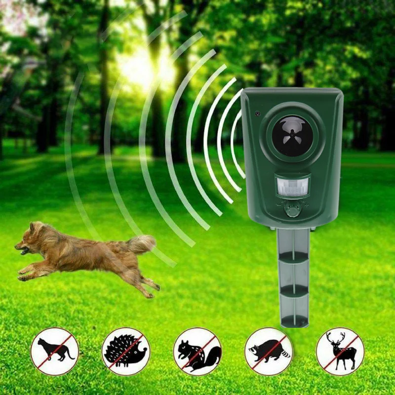 Outdoor Battery Powered Waterproof Deterrent Scarer PIR Motion Sensor Repel Cat Dog Ultrasonic Animal Pest Repeller