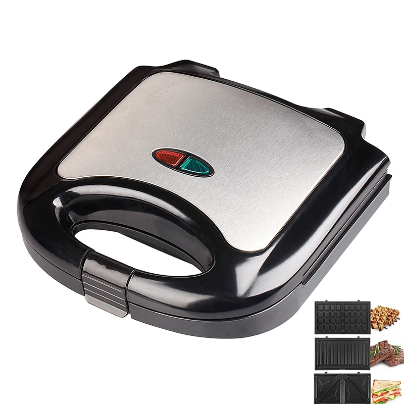 Anbo 2slices detachable sandwich maker with waffle grill non-stick coating plate panini grill crepe maker kitchen appliance