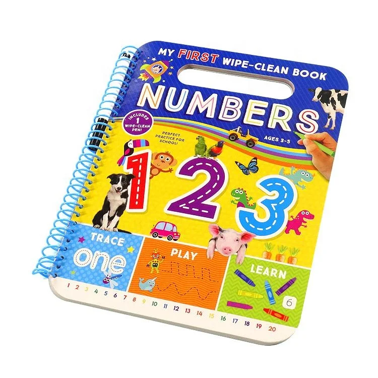 English Letter Abc Word Learning Books with Wipe-clean Pen Learn English Book Set