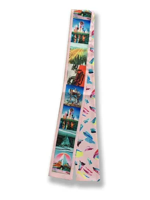 
Long narrow fashion silk scarf wild spring and autumn temperament thin square scarf floating neck scarf 