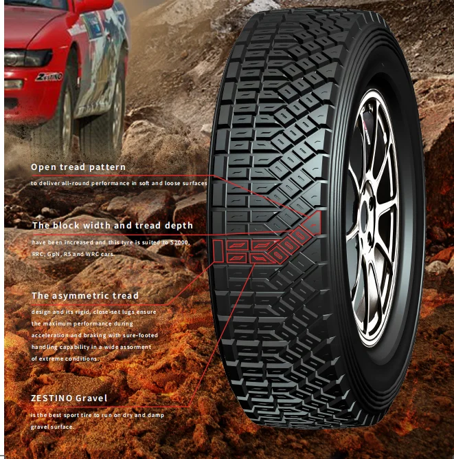 Zestino FIA high performance wholesale price left and right patterns good life Gravel Rally race tire 185/65R14 175/70R15