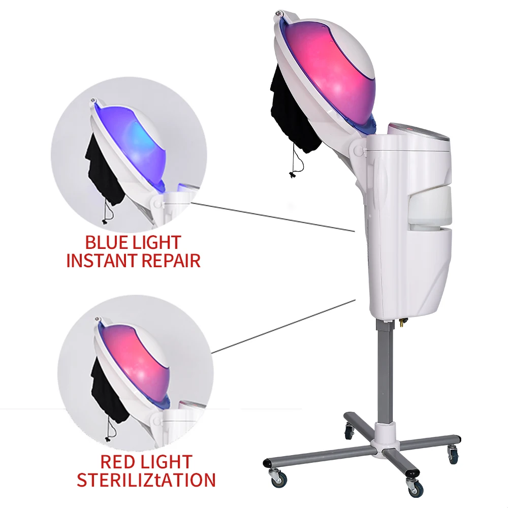 Salon Professional O3 Ozone Micro Mist Hair Steamer With 2 Colors Led Lights Hair Equipment  For Oil Treatment Drying Styling