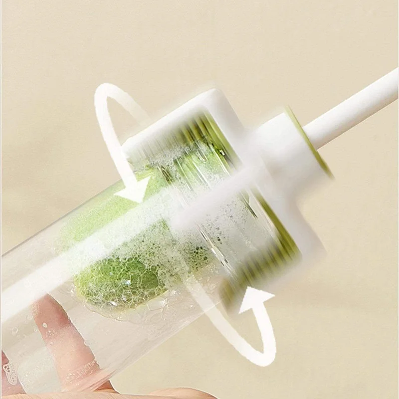 3 In 1 Bottle Cleaning Brush Sponge Bottle Gap Cleaner Long Handle Cup cleaner For Mug Bottle Cover Kitchen Cleaning Tool