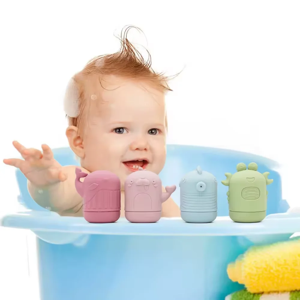 Factory Soft BPA Free Children Animal Mold Free Educational Kids Silicone Baby Bath Toy