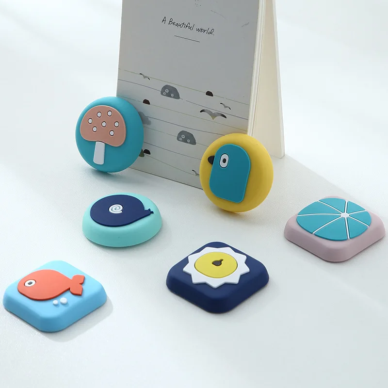 Door Stopper Wall Protector Cute Cartoon Self Adhesive Silicone  Crash Pad Door Stopper Doorknob Rubber Pad Non-Noise