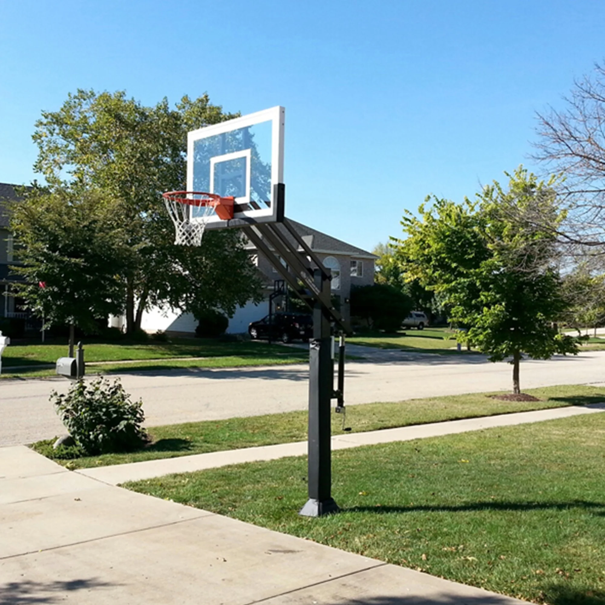 Outdoor Portable Basketball Stand 7.5-10ft Adjust Basketball Hoop Goal with 54Inch Backboard Basketball Rim Net