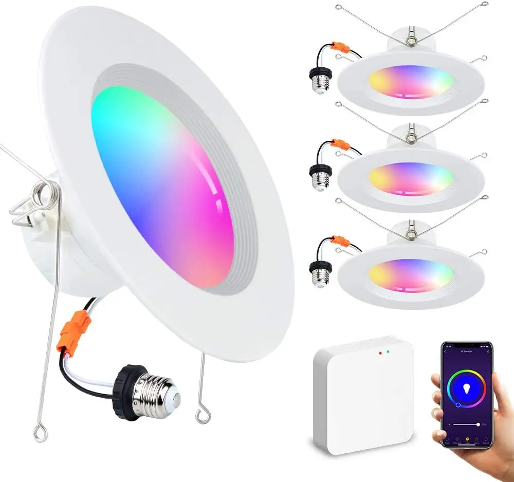 4-дюймовый корпус Canlight Wi-Fi управление приложением Совместимо с Alexa ETL RGB умное встраиваемое освещение модернизированная подсветка светильники