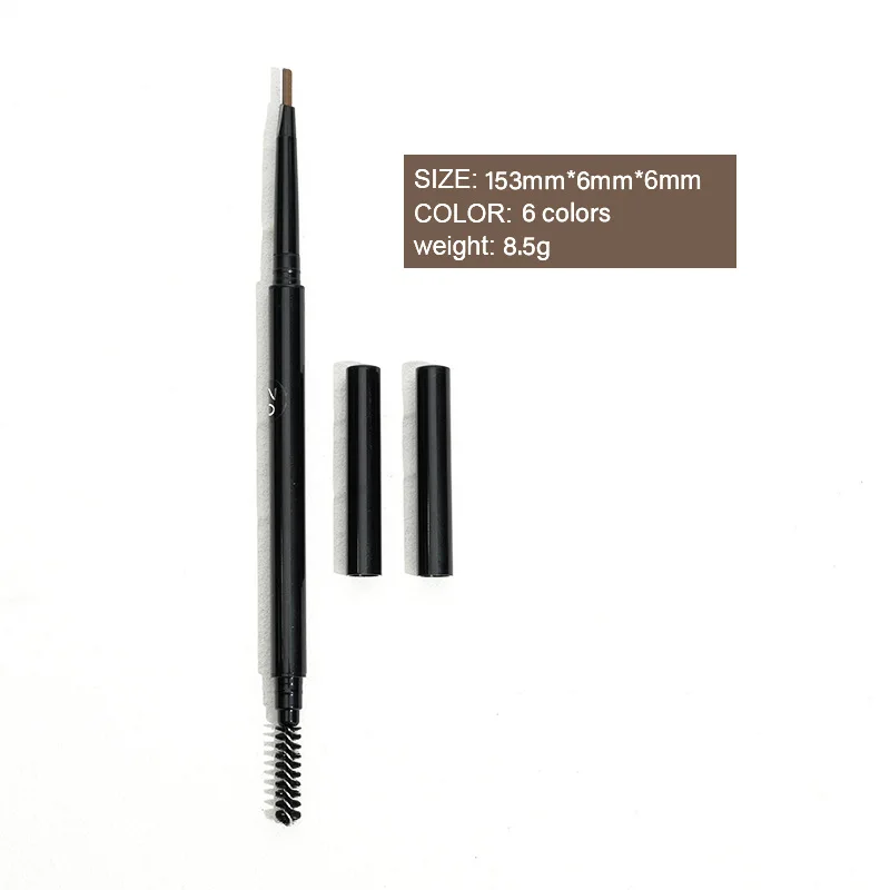 6 Colors Brown And Gray Waterproof Eye Brow Eyeliner Eyebrow Pen Pencil With Brush Makeup Private Label Eyebrow Pencil