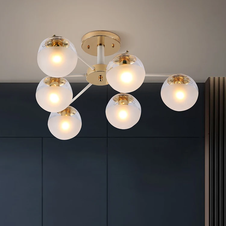 Creative Art Hotel Living Room Restaurant Suspension Chandelier Minimalist Design Glass Ball Pendant Light