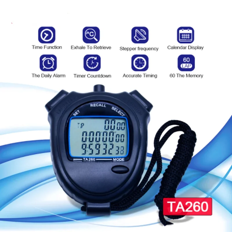 Guaranteed TA260 Sports Stopwatch 3 Rows of 60 Channels Student Coaches Electronic Table Athletics Stopwatch