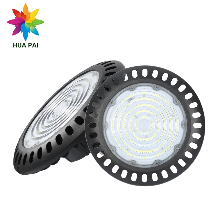 HUAPAI High Luminary Ip65 Waterproof Factory Warehouse SMD 100W 150W 200W UFO LED High Bay Light