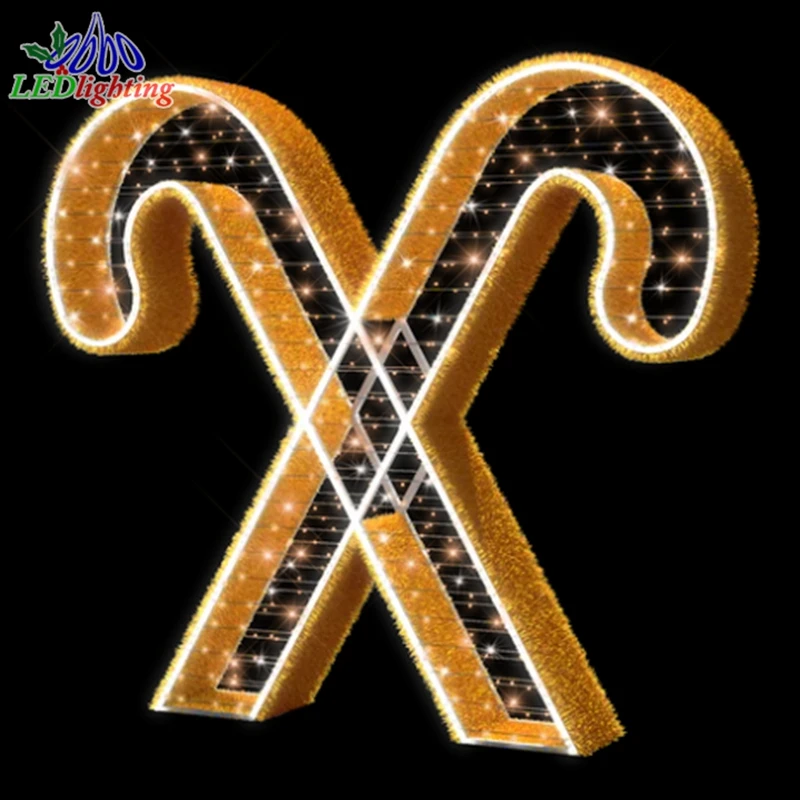 Christmas lawn decoration LED candy cane garden 3D motif lights wedding decoration