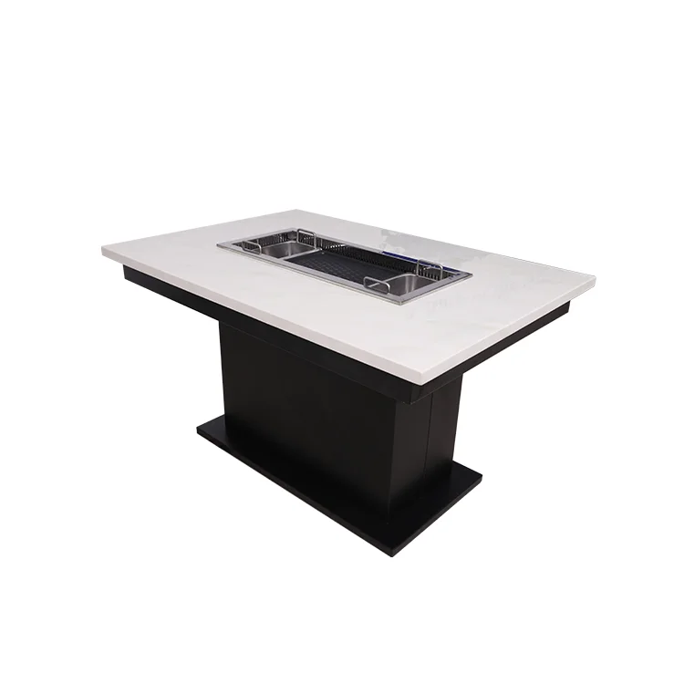  Hot Selling Restaurant Korean Bbq Grill Dining Table Shabu Pot With Downward