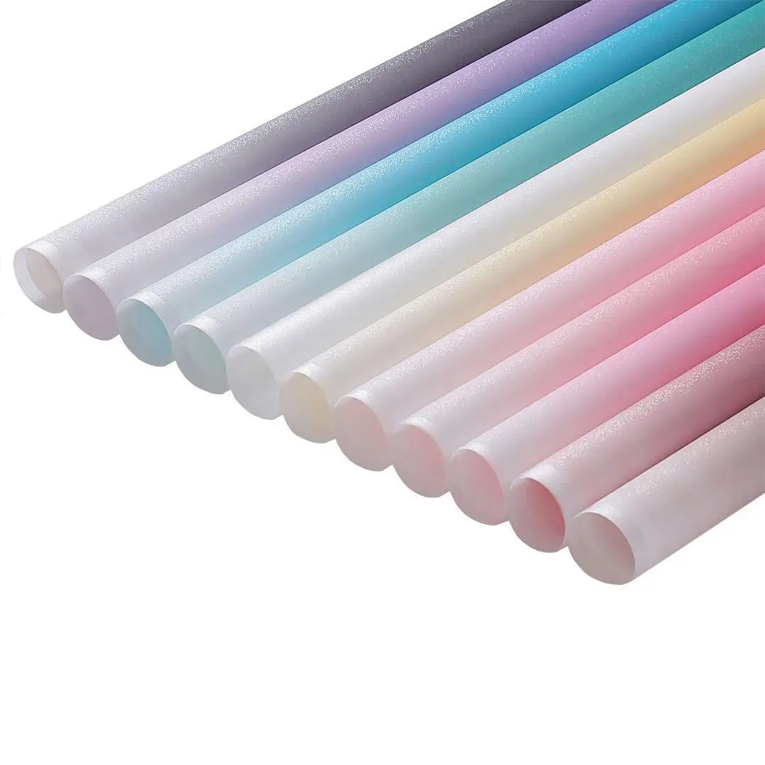 Korean Matte Gradient Waterproof Florist Material Glitter Shinny Bouquet Packing Flower Wrapping Paper