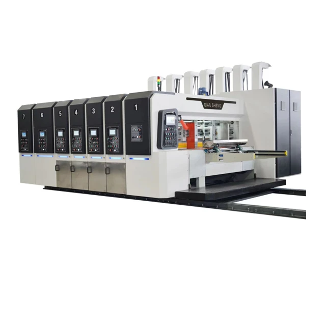 Professional Factory Full Auto Pizza Box Flexo Water Ink Printer Slotter Die Cutter Machine/Corrugated box printing machine