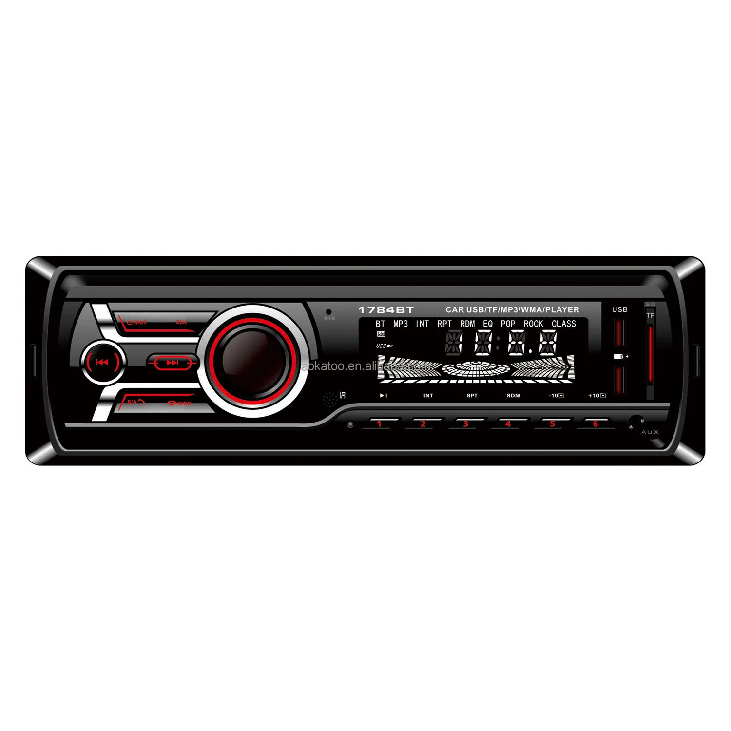 Car Stereo 1 Din BT Car Radio Receiver Audio and Hands-Free Calling Built-in Microphone usb mp3 player fm radio