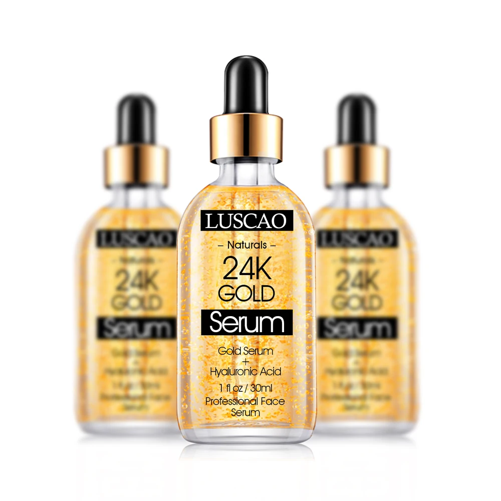 LUSCAO Custom Label Luxury Moisturizing Firming Skin Care Lifting 24k Gold Face Serum