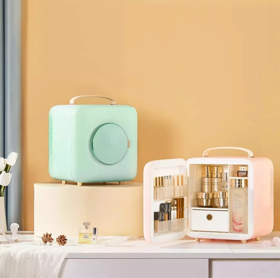 Donlim Newest High End Small 9L Mask Heating Sample Price Mini Skincare Makeup Fridge For Cosmetics