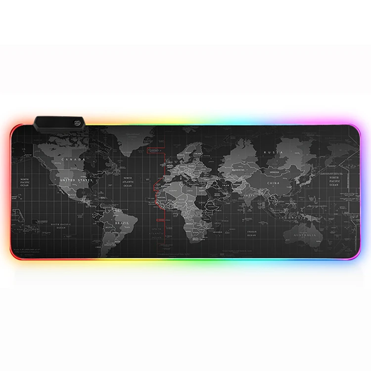 Hot Sale 300*800mm World Map Mouse Mat New Design Gamer Computer Large Led Mousepad XXL Custom Gaming RGB Mouse Pad