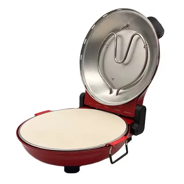 31cm Ceramic Baking Stone Plate Pizza Oven with Thermometer 1pc Thermostat Control and 1pc 15 mins Timer Pizza Maker