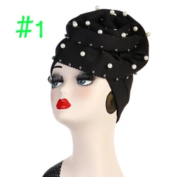 Модная однотонная хлопковая кепка Baotou в мусульманском стиле с большим цветком и жемчугом