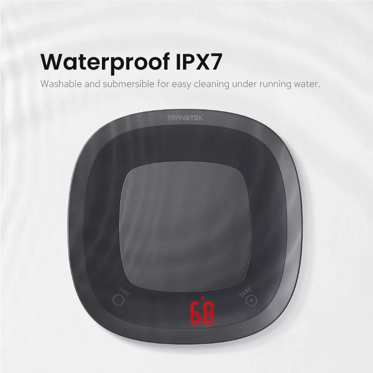 TRANSTEK 4 Units 5kg/ 1g Precise LED Display Battery Digital Food Weighing Waterproof Kitchen Scale Balanzas de Cocina