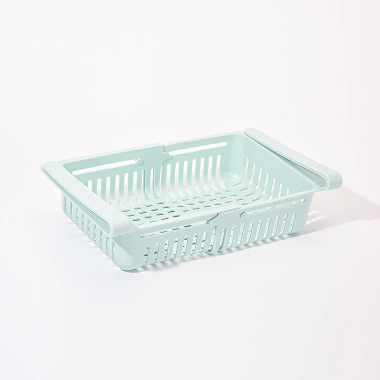 LATTLIV Pull Out Fridge Drawer Organizer Bin Kitchen Food Storage Box Adjustable Plastic Storage Basket for Refrigerator