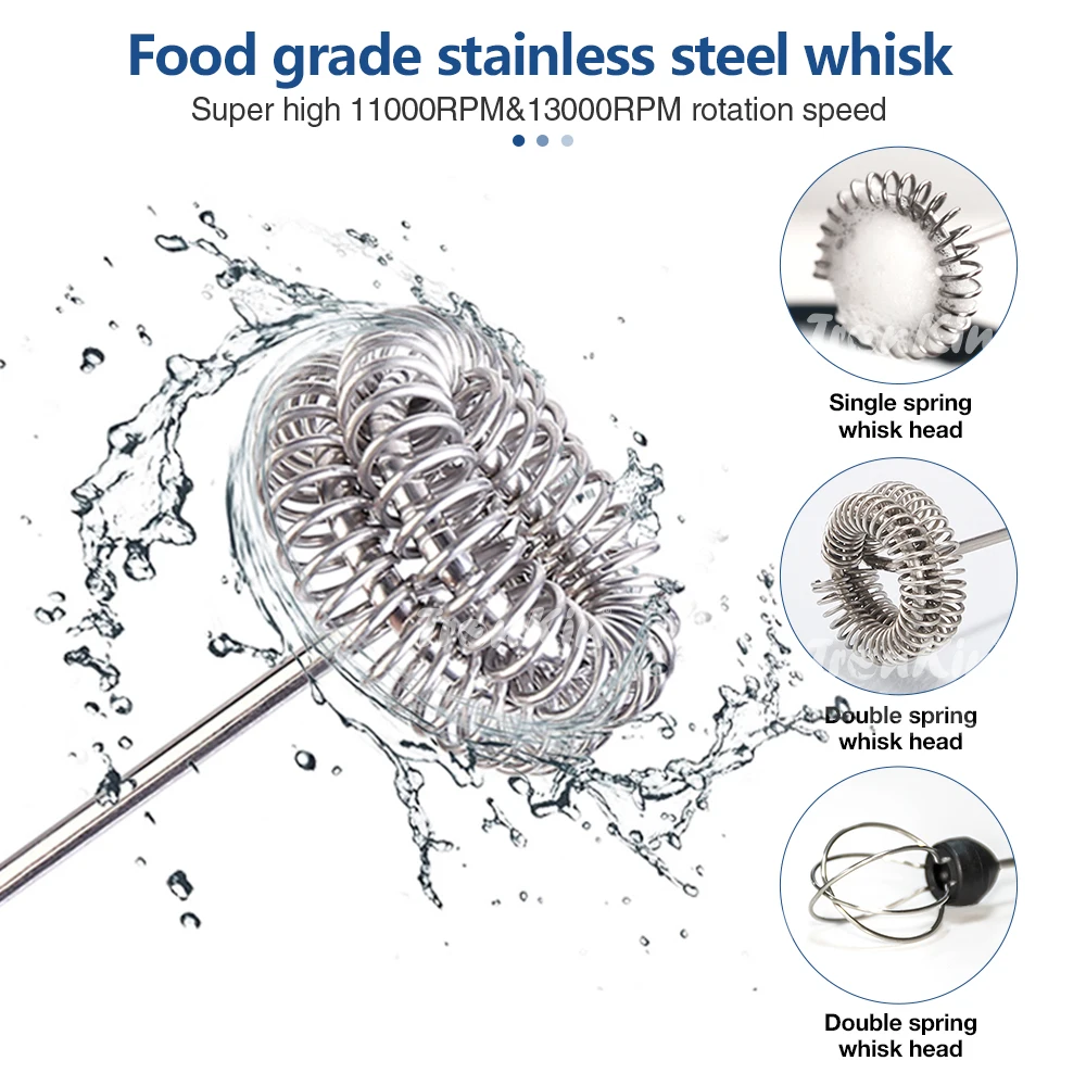 Stainless Steel USB Rechargeable Milk Foam Portable Coffee Mixer Frother