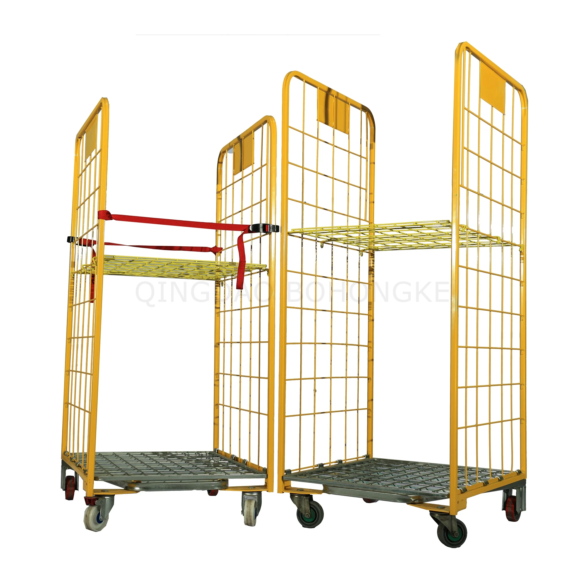 BHK03 Stackable and Nestable Wire Mesh Container Storage Steel Rolling Cage with high quality