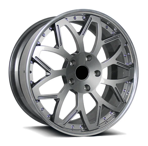 18 19 20 21 22 23Inch Multi Spoke 4 Holes Silver 2Piece Forged Alloy Wheels Deep Concave