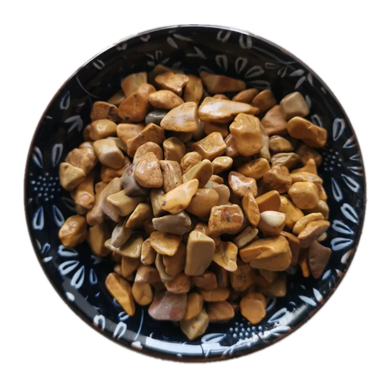 Yellow Color Natural Stone Material marble chippings pebble stone