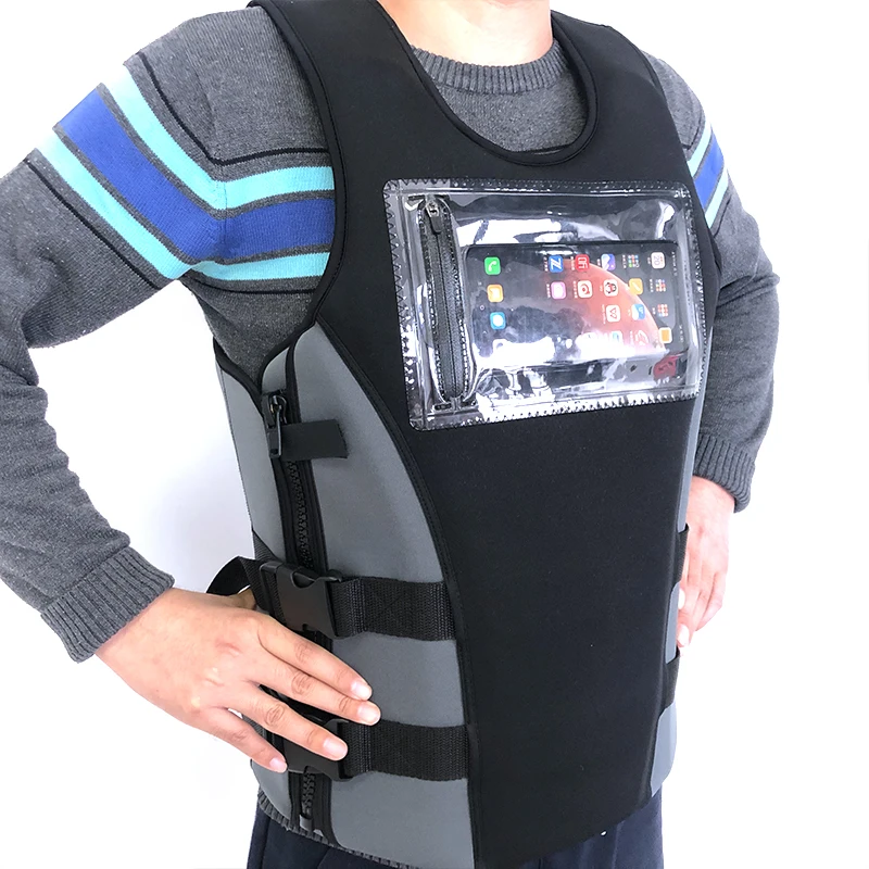 Custom Super quality Chalecos Salvavidas Swimming  EPE Foam Phone Pocket Life Jacket Life Vest Supplier
