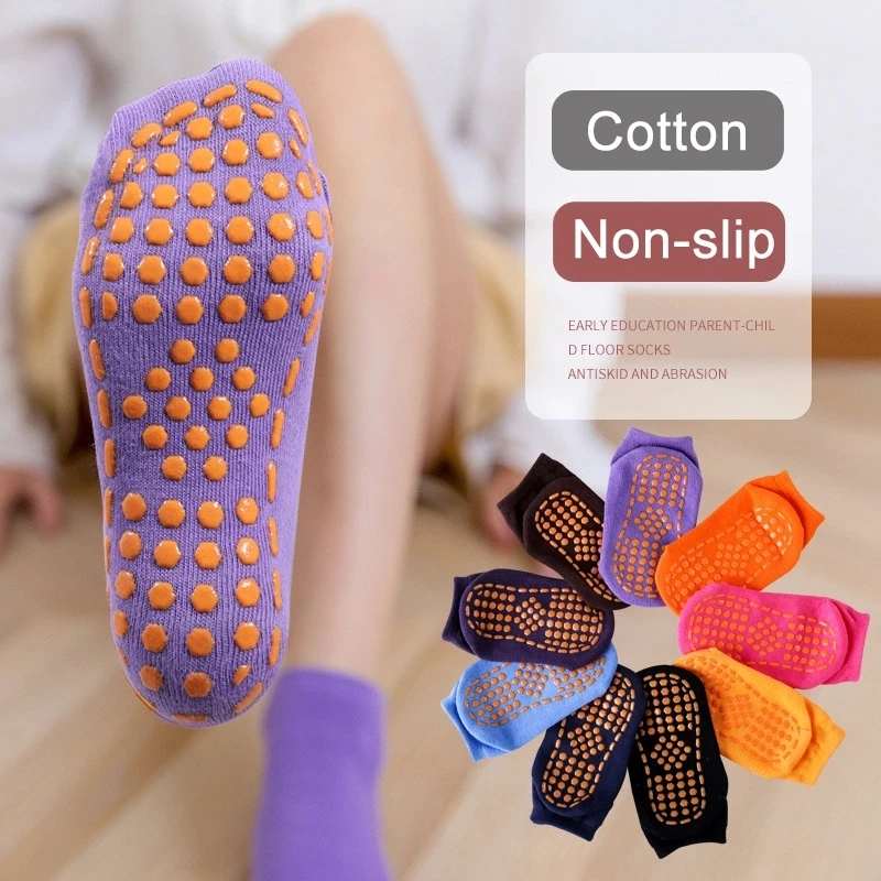 1-12 Years Children Socks Silicone Anti-slip Kids Tube Socks Soft Breathable Cotton Boys Girls Trampoline Socks