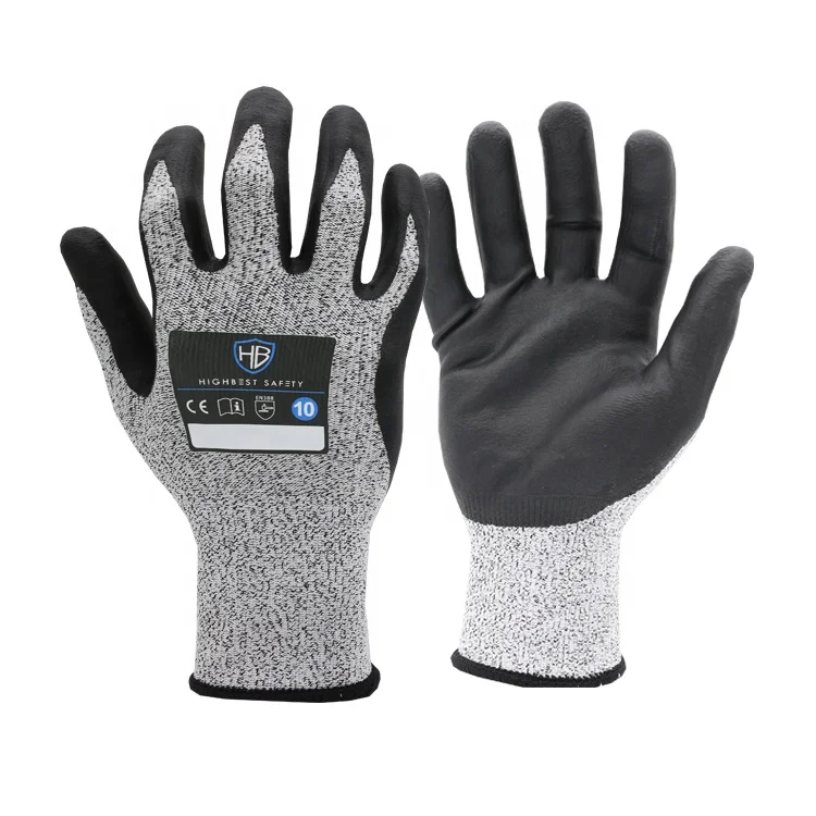 PS CNF316 soft nitrile foam coating cut resistant work glove anti-oil comfort fit high dexterity hand protection