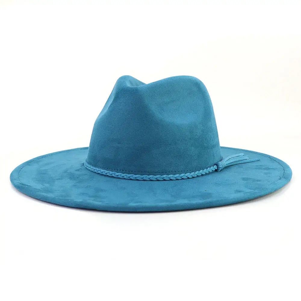wholesale customized packable ecuador panama hat men high quality colored wool felt fedora hat unisex wide brim cap for men