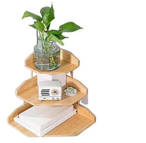 Bamboo storage rack Three floors detachablerack environmental dish+racks bamboo shelf