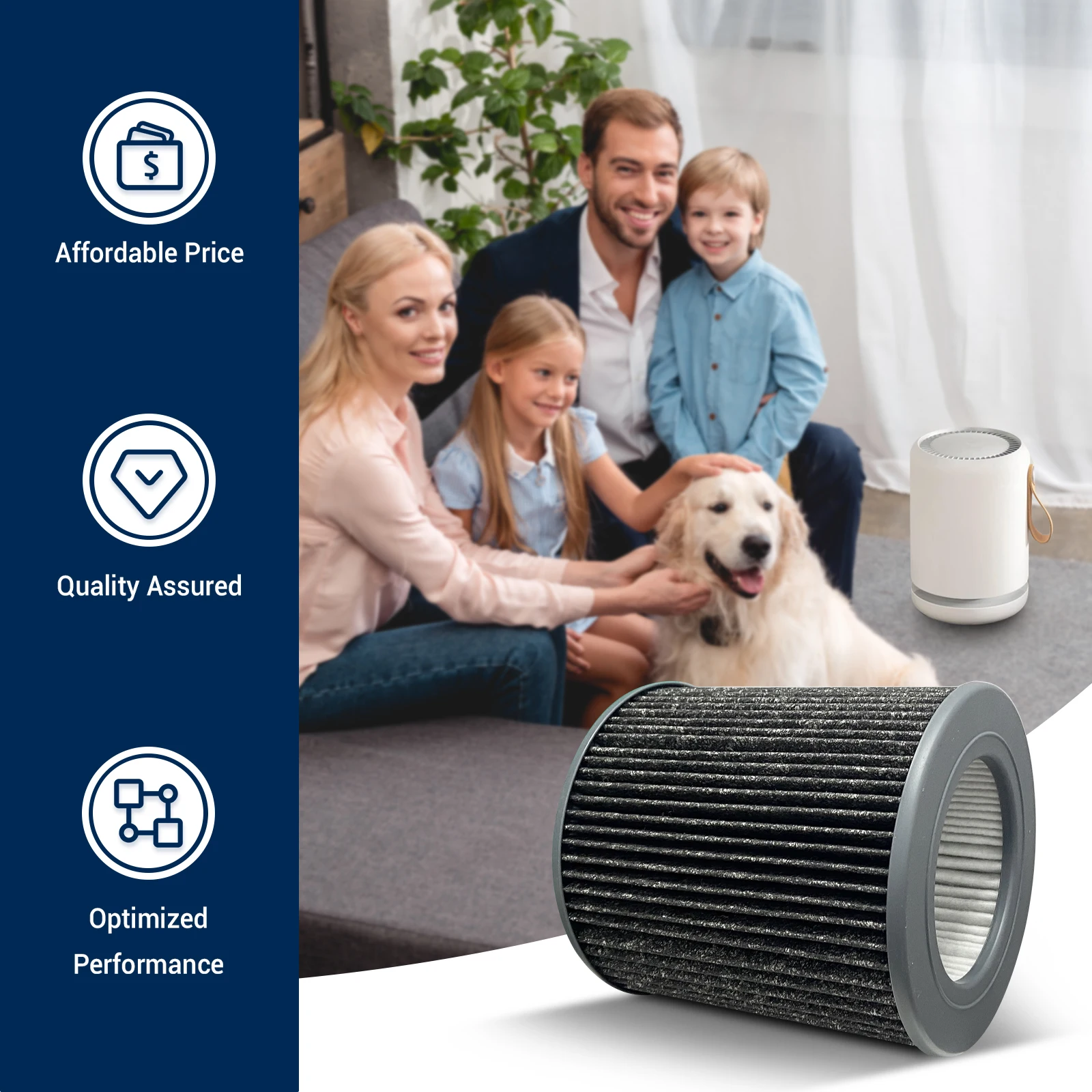 Сменный фильтр 3-в-1 PECO совместимый с Molekule Air Mini PECO-HEPA сменные фильтры