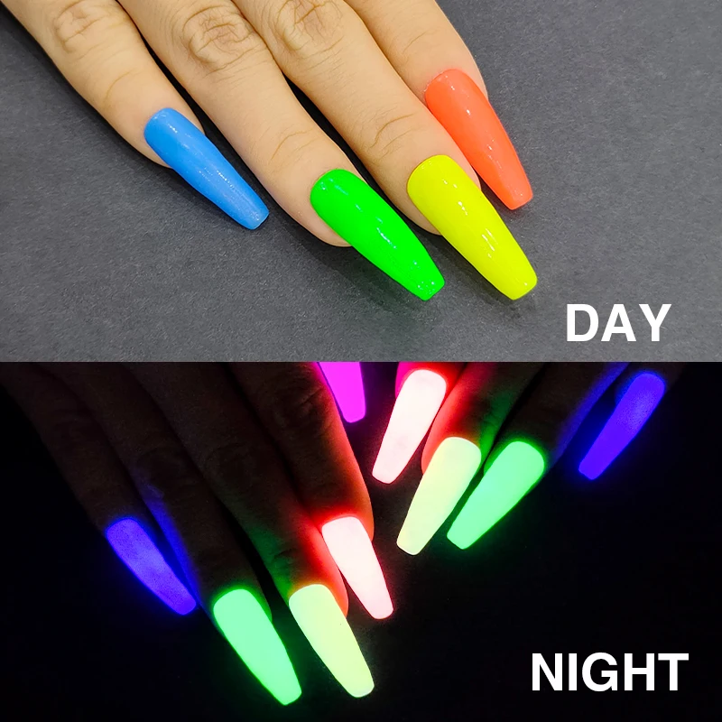 2023 new product glow in the dark luminous dipping powder non toxic glow in the dark powder photoluminescent