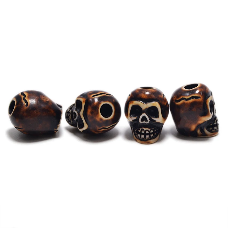 FZ002 Imitation bone beads Antique Skull Beads for Halloween Jewelry Resin skull beads are used in bracelet necklace making