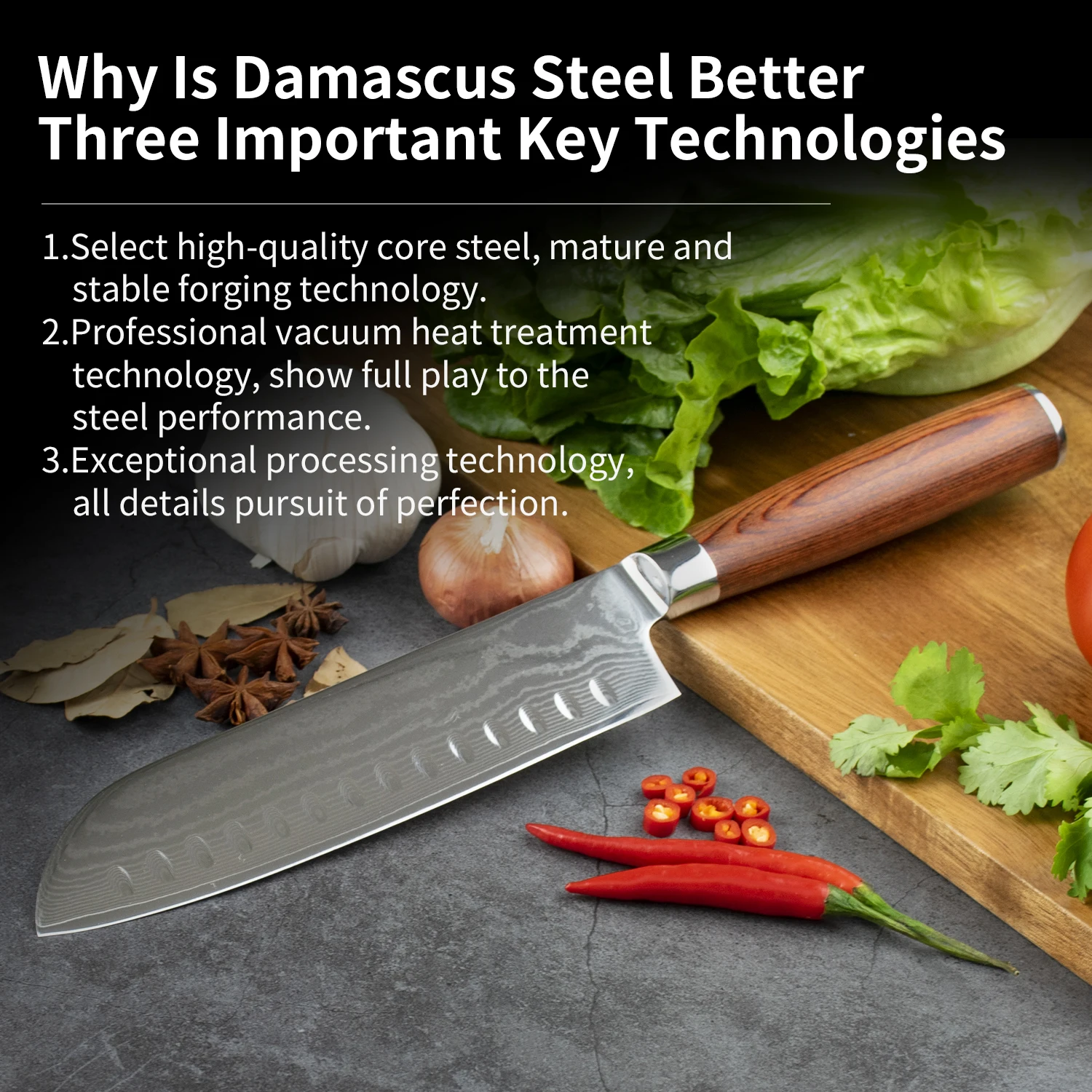OEM/оптовая продажа 7 дюймов дамасский нож Santoku 67 слоев нержавеющей стали pakka деревянной ручкой шеф-повар с